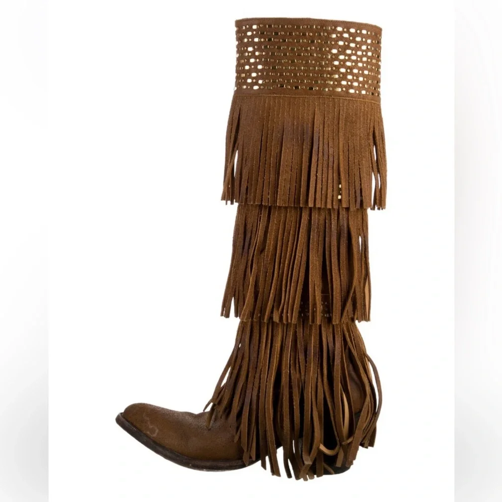 Old Gringo Brown Fringe to the Knee Boots